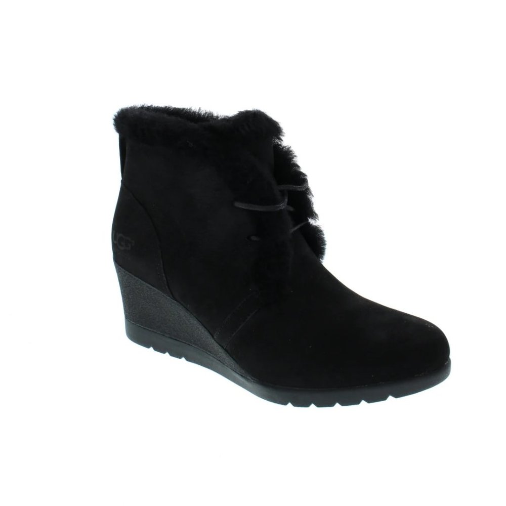 UGG Jeovana Black Wedge Booties, Excellent Condition, 6.5